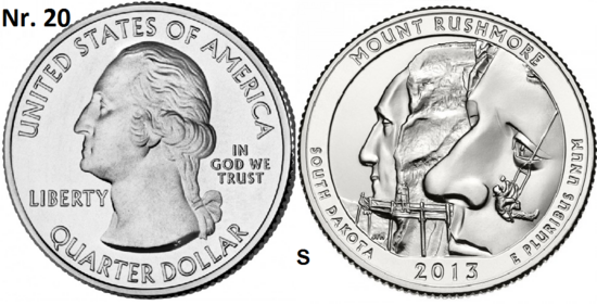 25 Cent 2013, Mount Rushmore National Memorial, South Dakota mmt S