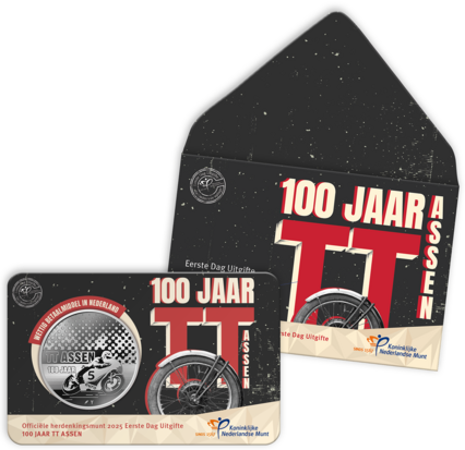Nederland  5 euro 2025 "100 Jaar TT van Assen", EDU in coincard