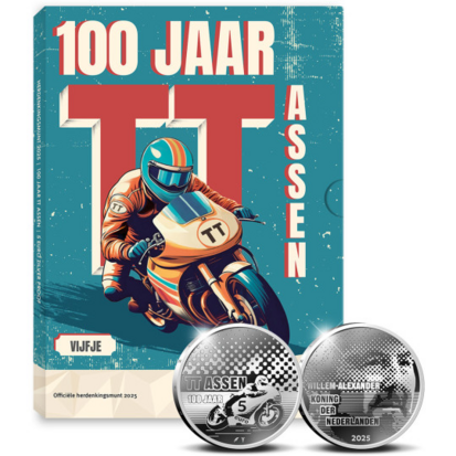 Nederland 5 Euro 2025 '100 jaar TT van Assen', Proof in blister