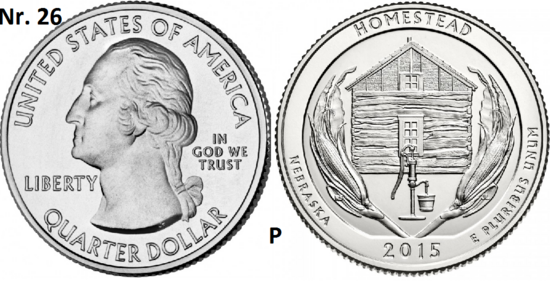 25 Cent 2015, Homestead National Monument of America, Nebraska mmt P