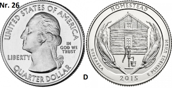 25 Cent 2015, Homestead National Monument of America, Nebraska mmt D