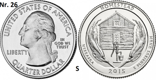 25 Cent 2015, Homestead National Monument of America, Nebraska mmt S