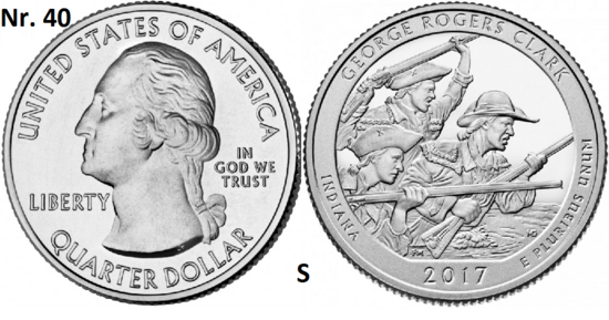 25 Cent 2017, George Rogers Clark National Historical Park, Indiana mmt S