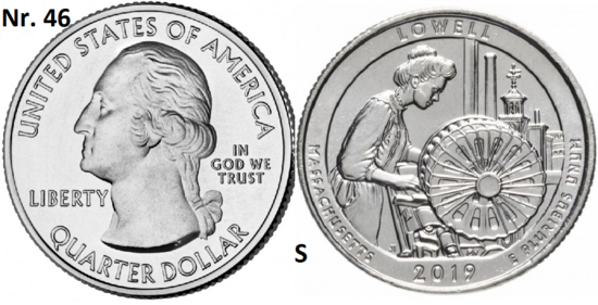 25 Cent 2019, Lowell National Historical Park, Massachusetts mmt S