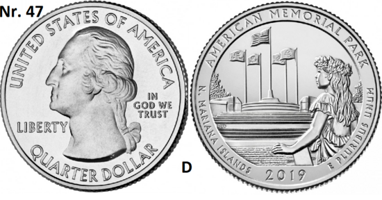 25 Cent 2019, American Memorial Park, Northern Mariana Islands mmt D