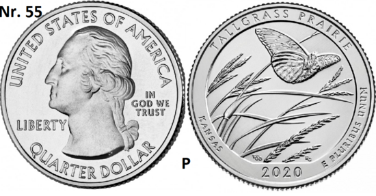 25 Cent 2020, Tallgrass Prairie National Preserve, Kansas mmt P