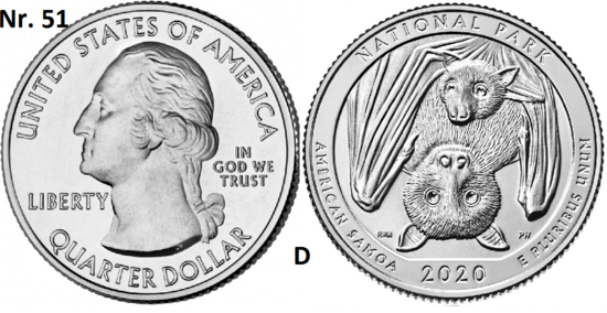 25 Cent 2020, National Park of American Samoa, Samoa (US Territory) mmt D