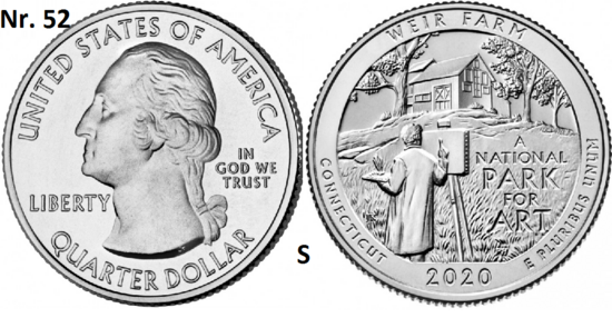 25 Cent 2020, Weir Farm National Historical Park, Connecticut mmt S