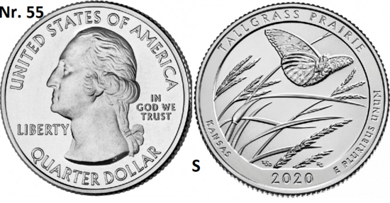 25 Cent 2020, Tallgrass Prairie National Preserve, Kansas mmt S