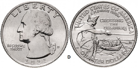 25 Cent 2021, Crossing the Delaware mmt D