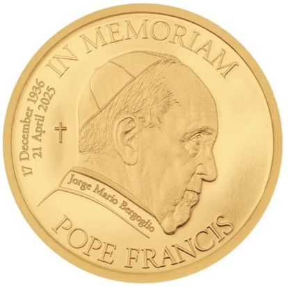 Cook Islands 5 Dollar 2025 'Paus Fransiscus', goud Au 999, Proof