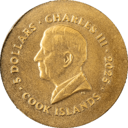 Cook Islands 5 Dollar 2025 'Leeuw', goud Au 999, Proof