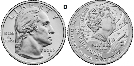 25 Cent 2025, Dr. Vera Rubin, UNC, D