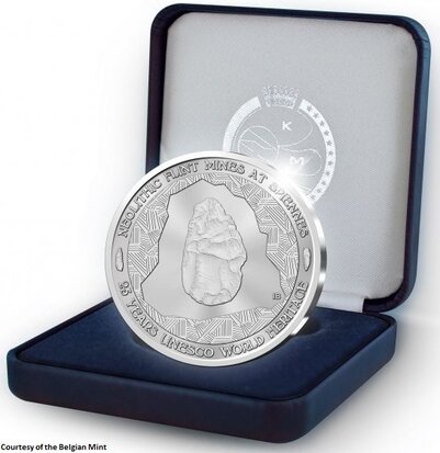 België 10 Euro 2025 "Neolithische Vuursteenmijnen Spiennes", Proof met COA in doosje