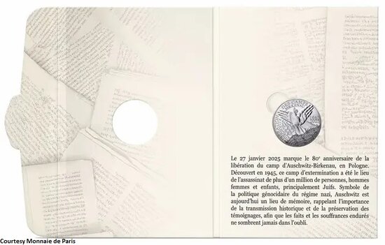 Frankrijk 10 euro 2025 "80 jaar bevrijding van Auschwitz-Birkenau", Zilver Proof