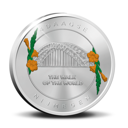 Nijmegen 100 jaar gaststad 4-Daagse, 1 OZ Zilver 0,999 Prooflike, Voorkant