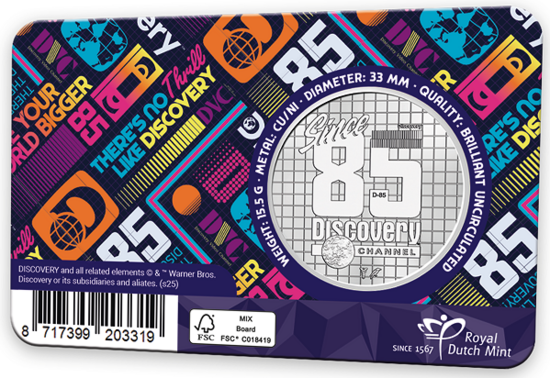 Nederland Penning 2025 40 Jaar Discovery Channel, BU in coincard