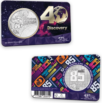 Nederland Penning 2025 40 Jaar Discovery Channel, BU in coincard