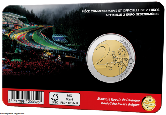 België 2 Euro 2025 "Circuit Spa Francorchamps", BU in coincard Nederlandse versie