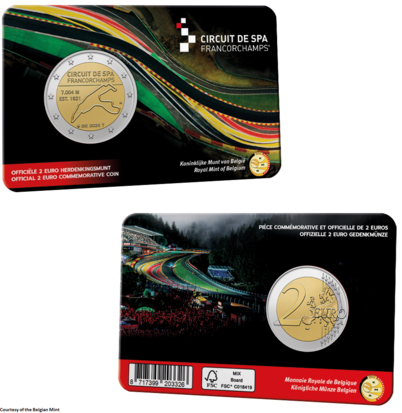 België 2 Euro 2025 "Circuit Spa Francorchamps", BU in coincard Nederlandse versie