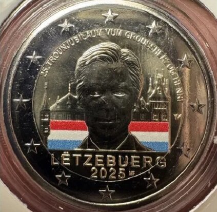 2025: 25ste verjaardag troonsbestijging Groothertog Henri mmt Raaf met kleur applicatie