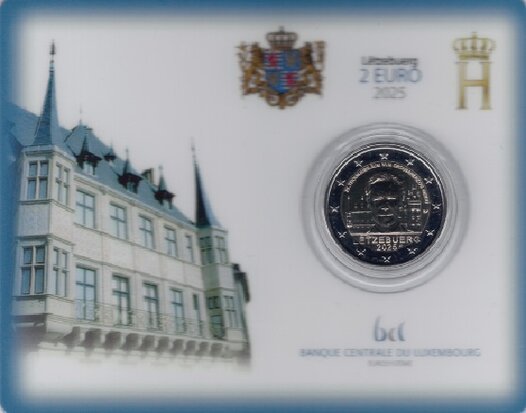 2025: 25ste verjaardag troonsbestijging Groothertog Henri mmt Raaf in coincard