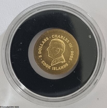 Cook Islands 5 Dollar 2025 'Leeuw', goud Au 999, Proof