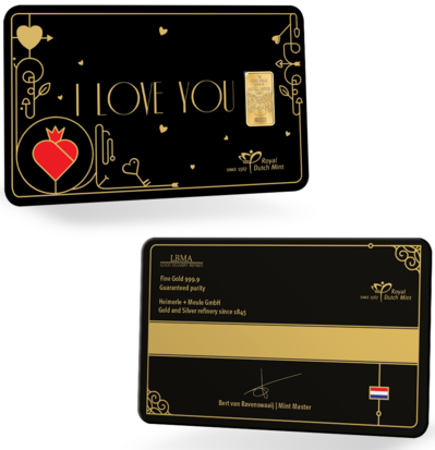 Nederland Goudbaar 1 gram 'I love You'
