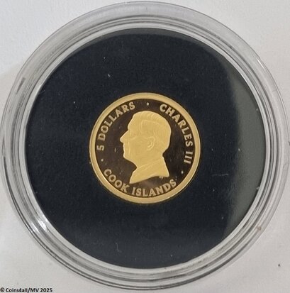 Cook Islands 5 Dollar 2025 'In memoriam Paus Fransiscus', goud Au 999, Proof