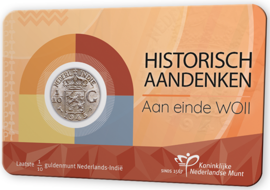 Numismatische Coincard 2025: '1/10de Gulden Nederlands-Indië 1939 - 1945'