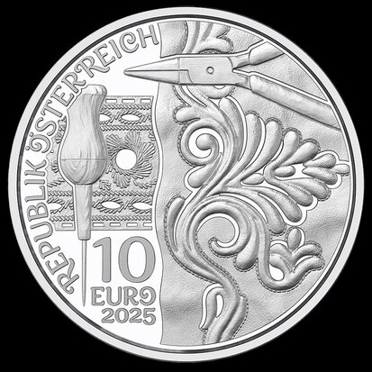 Oostenrijk 10 euro 2025 "Aufbrezeln - Leder", Prooflike/HGH in Zilver Ag 925