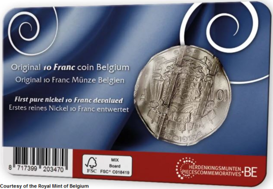 Numismatische coincard 2025: 10 Frank 1969-1979, wokkel Franse versie