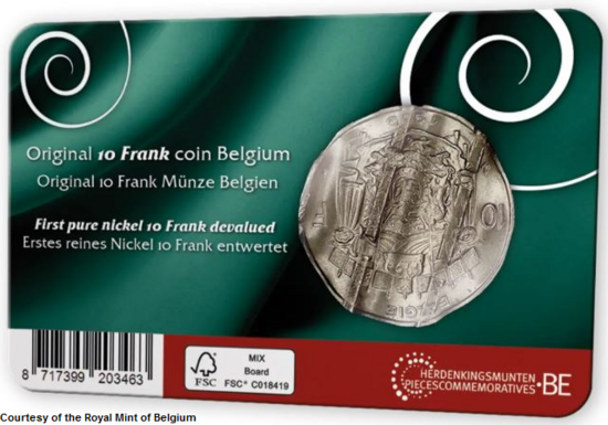Numismatische coincard 2025: 10 Frank 1969-1979, wokkel Nederlandse versie