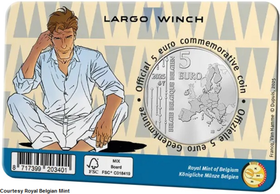2025: Largo Winch, BU in coincard achterkant