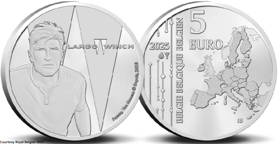 2025: Largo Winch, munt voor- en achterkant