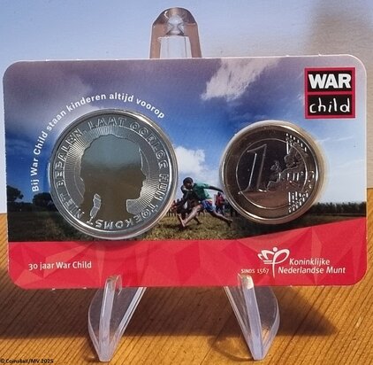 2025: Nederland  1 Euro én penning War Child, BU voorkant