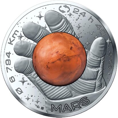 2025: 10 euro "Mars", UNC Zilver 0,333