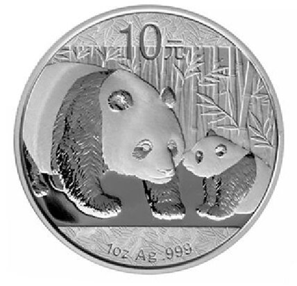 China 10 Yuan 2011, "Panda", 1 Troy ounce Zilver Ag 0,999