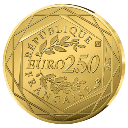 Frankrijk 250 euro 2025 "la SPA", BU in goud Au 999