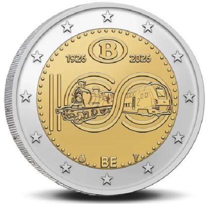 Belgi&euml; 2 Euro 2026 "100 jaar Belgische Nationale Spoorwegen (SNCB)", BU