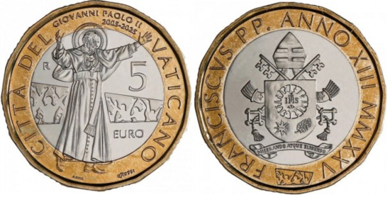 2025: 5 euro Johannes Paulus II