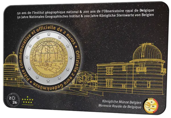 2026: 50 Jaar NGI en 200 jaar Koninklijke Sterrenwacht van Belgi&euml;, BU in coincard Frans