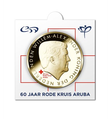 Aruba 5 Florin 2017 "60 jaar Rode Kruis", UNC in kleur