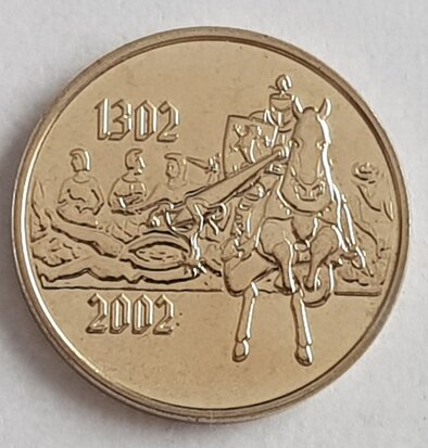 België 2002 penning uit BU set "Gulden sporenslag", BU