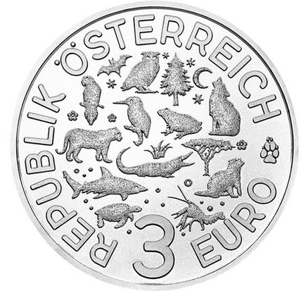 Oostenrijk 3 euro 2019 "Schildpad", BU