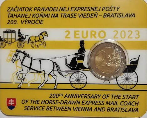2023: 200 jaar exprespost op de route Wenen – Bratislava, BU in coincard