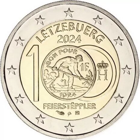 2024: (visual ter indicatie) 100ste verjaardag van de introductie van frankmunten, BU in coincard