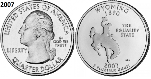25 Cent 2007,  Wyoming 'The Equality State', UNC