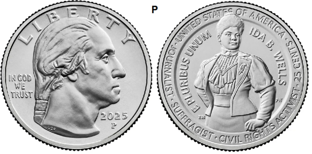 25 Cent 2025, Ida B. Wells, UNC, P