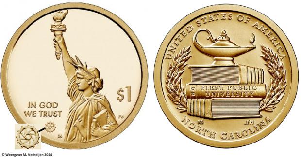 1 US Dollar 2021, North Carolina